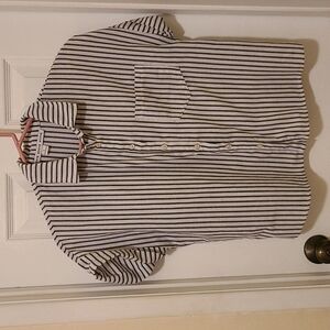 HYFVE Women's Black/White Striped Size Large Blouse